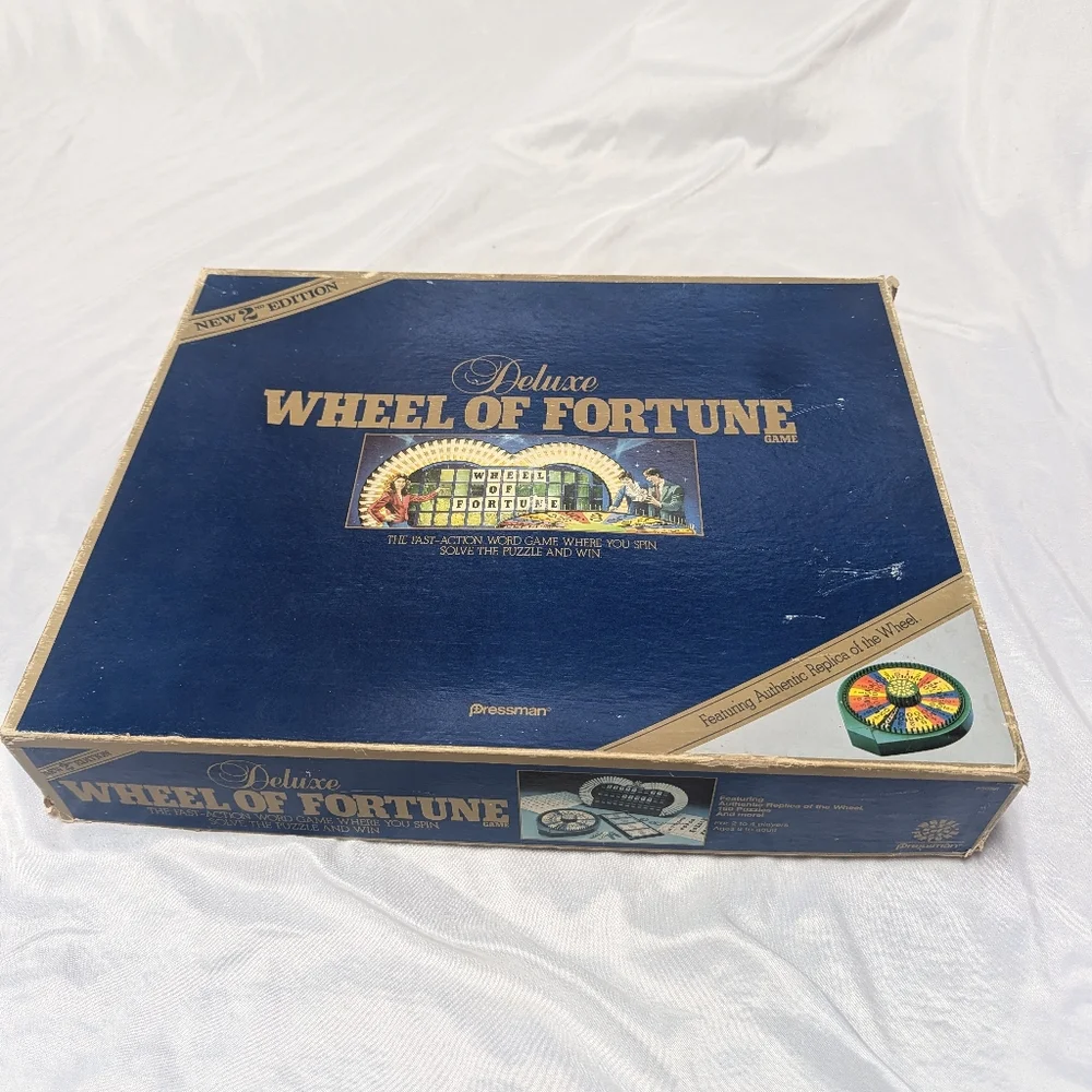 Pressman Vtg 1986 Deluxe Wheel Of Fortune Family Board Game 95% Complete Pieces